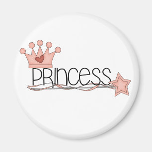 Rosa Kronen-und Stabs-Prinzessin Magnet