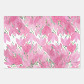 Rosa Kronenfeldröhren, Wasserfarbe, Muster Geschenkpapier Set (Vorderseite 3)