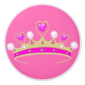 "Rosa Kronengriff Prinzessin " Keramikknauf (Vorderseite)