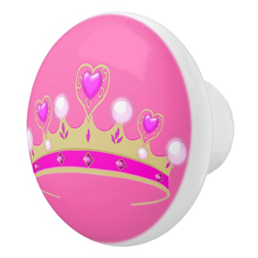 "Rosa Kronengriff Prinzessin " Keramikknauf (Rechts)