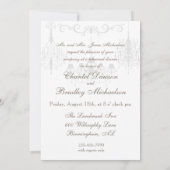 Rosa Kronleuchter-Probe-Dinner Einladung (Rückseite)