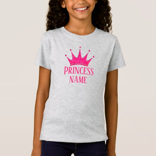 Rosa Kronprinzessin ... Name zum T - Shirt hinzufü (Vorderseite)