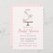 Rosa Kuchen Bridal Dusche Einladung (Vorne/Hinten)