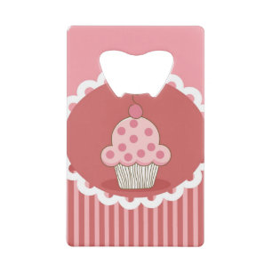 Rosa Kuchen-Entwurf Kreditkarten Flaschenöffner