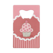 Rosa Kuchen-Entwurf Kreditkarten Flaschenöffner (Rückseite)