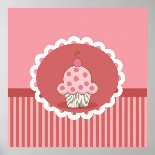 Rosa Kuchen-Entwurf Poster