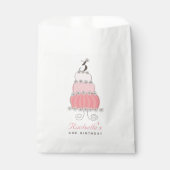 Rosa Kuchen-Gänseblümchenchic-Mädchen-3. Geschenktütchen (Vorderseite)