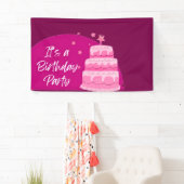 Rosa Kuchen Geburtstagsfeier Banner (Insitu)