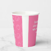 Rosa Kuchen glücklich Pappbecher (Links)