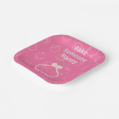 Rosa Kuchen glücklich Pappteller (Gewinkelt)