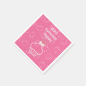 Rosa Kuchen glücklich Serviette (Ecke)