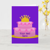 Rosa Kuchen mit Kronengeburt Karte (Gelbe Blume)