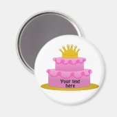 Rosa Kuchen mit Kronengeburt Magnet (Vorderseite/Rückseite)