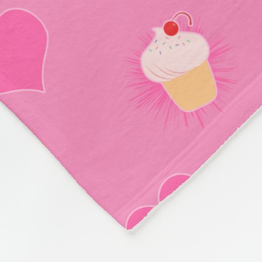 Rosa Kuchen-Muster Fleecedecke (Ecke)