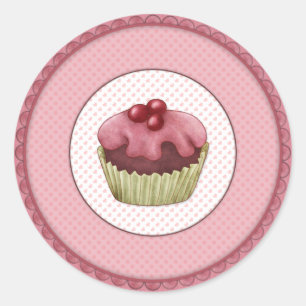 Rosa Kuchen Runder Aufkleber