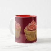 Rosa Kuchen-Tasse Zweifarbige Tasse (Vorderseite Links)