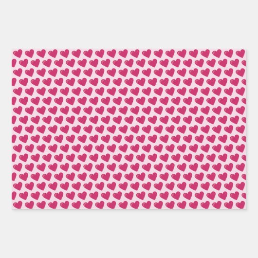 Rosa Kuchen und Herzen Geschenkpapier Set (Vorderseite 3)