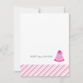 Rosa Kuchen und Party Hats Geburtstag Einladung (Rückseite)