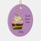 Rosa Kuchen-Weihnachtsverzierung Keramik Ornament (Rechts)