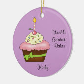 Rosa Kuchen-Weihnachtsverzierung Keramik Ornament (Links)