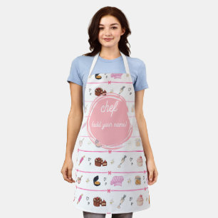 Rosa Küchenchefin-Bäckerschürze Süße Vintage-Geb Schürze