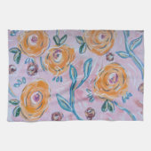 Rosa Küchenhandtuch mit Blumenmuster Geschirrtuch (Horizontal)