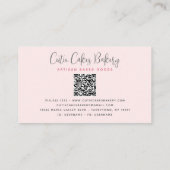 Rosa Küchenmixer QR Code Gingham Bäckerei Visitenkarte (Rückseite)