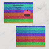 Rosa Kuchenregenbogen-Glitter Visitenkarte (Vorne/Hinten)