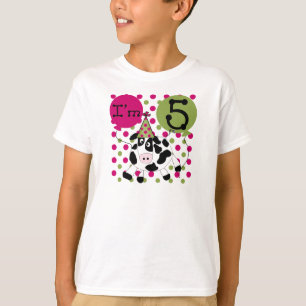 Rosa Kuh-5. Geburtstag T-Shirt