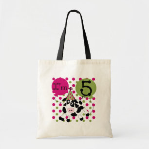 Rosa Kuh 5th Birthday Shirts und Geschenke Tragetasche