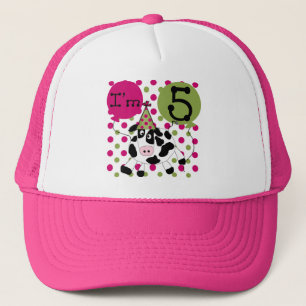 Rosa Kuh 5th Birthday Shirts und Geschenke Truckerkappe
