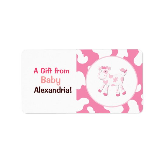 Rosa Kuh-Bauernhof-Gewohnheits-Aufkleber/Aufkleber Adressaufkleber