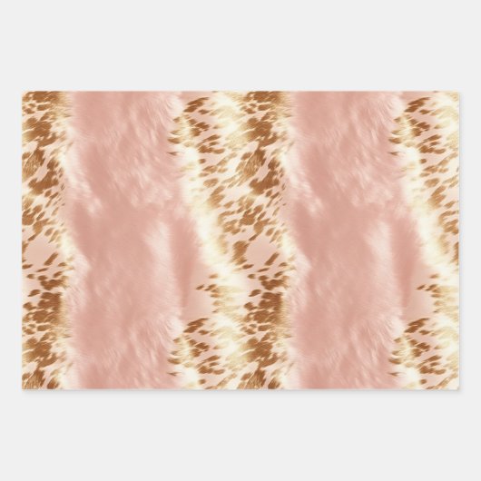 Rosa Kuh Blütenfarbe Geschenkpapier Set (Vorderseite)