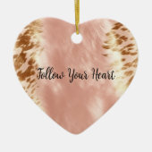 Rosa Kuh Blütenfarbe Keramik Ornament (Vorne)