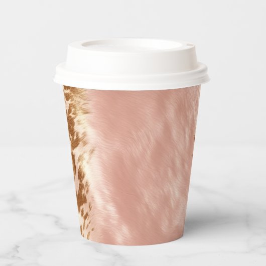 Rosa Kuh Blütenfarbe Pappbecher (Vorderseite)