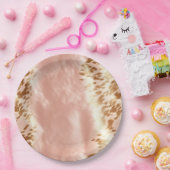 Rosa Kuh Blütenfarbe Pappteller (Party)