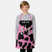 Rosa Kuh Chow All-over Print Schürze (Getragen)