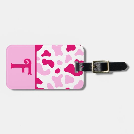 Rosa Kuh-Druck, Farbblockkid Gepäckanhänger (Vorderseite horizontal)