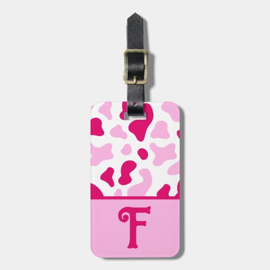 Rosa Kuh-Druck, Farbblockkid Gepäckanhänger (Vorderseite vertikal)