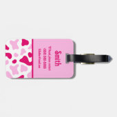 Rosa Kuh-Druck, Farbblockkid Gepäckanhänger (Rückseite horizontal)