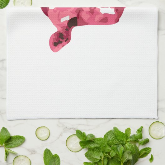 Rosa Kuh Handtuch (Gefaltet)