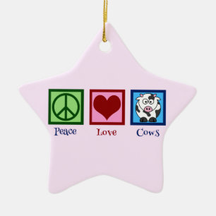 Rosa Kuh Keramikornament