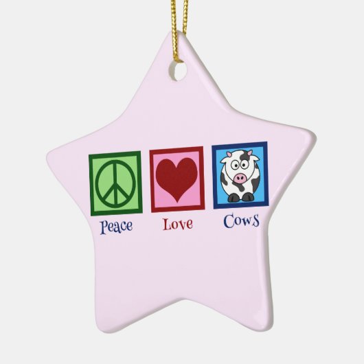 Rosa Kuh Keramikornament (Links)