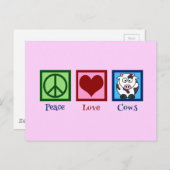 Rosa Kuh Postkarte (Vorne/Hinten)