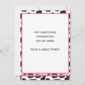 Rosa Kuh Print Cowgirl Geburtstag Einladung (Rückseite)