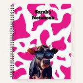 Rosa Kuh Print Custom Notebook Notizblock (Vorderseite)
