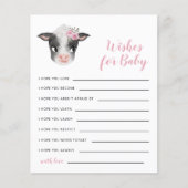 Rosa Kuh wünscht eine Babykarte (Vorderseite)