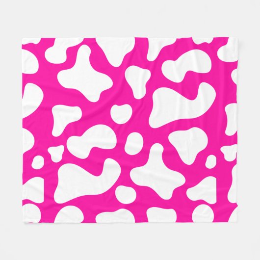 Rosa Kuhdruck Fleecedecke (Vorderseite (Horizontal))