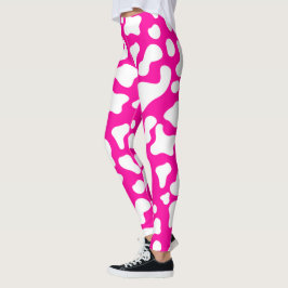 Rosa Kuhdruck Leggings