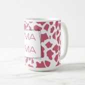 Rosa Kuhdruck „MAMA“ Kaffeetasse (VorderseiteRechts)